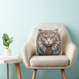 Almofada Mystic Boho Feline Mandala