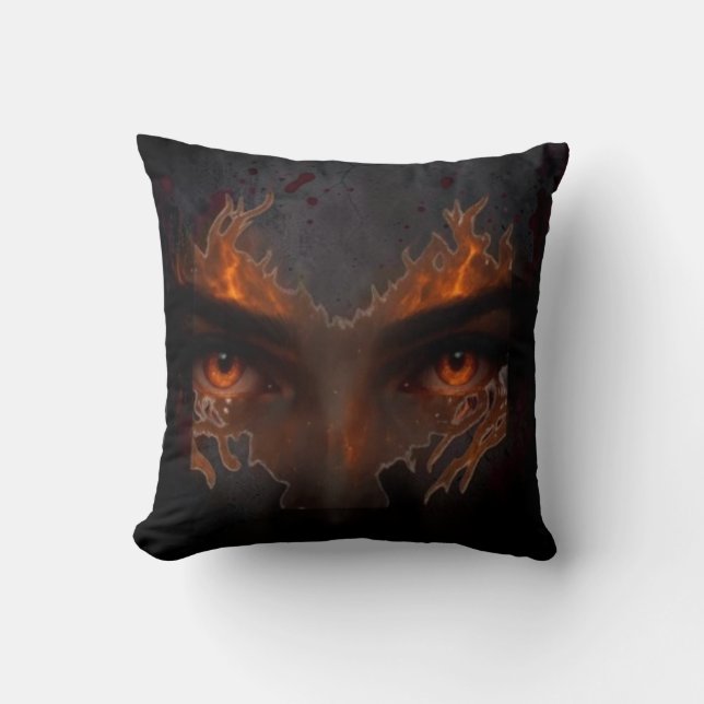 Almofada Mystic Burning Eye Dark Fantasy Aesthetic Throw Pi (Frente)