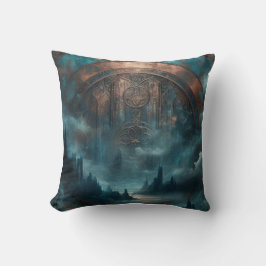 Almofada Mystic Gothic Art - Blue Copper Patina Decorative 