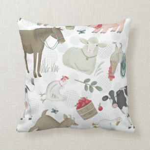 Almofada Na Fazenda Animal Farmhouse Country Cute Rustic