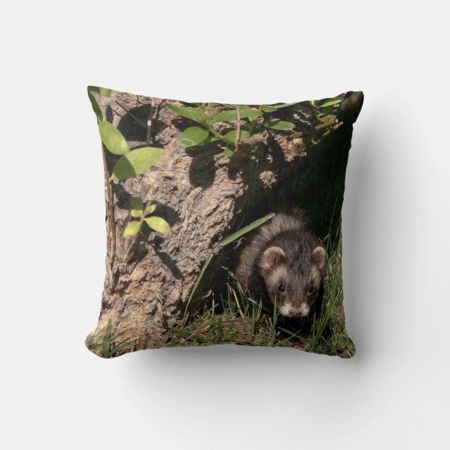 Almofada Na Floresta. Ferret Home Decor do Travesseiro deco (Frente)