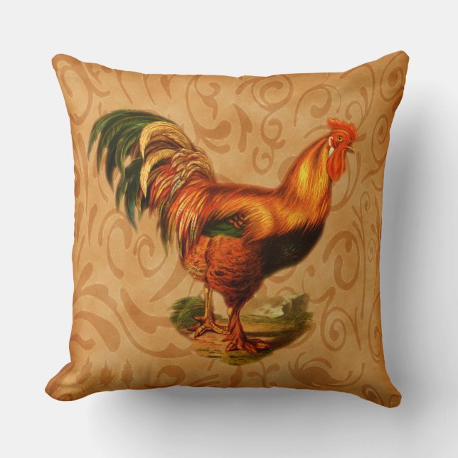 Almofada Na moda e Ornamentado Rustic Country Rooster (Frente)