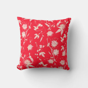 Almofada Na moda Elegante Abstrato de Flores Vermelhas Bril