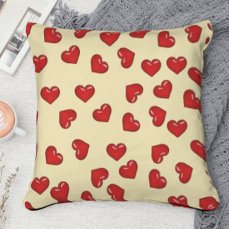 Almofada Na moda Love : red Hearts, em amarelo