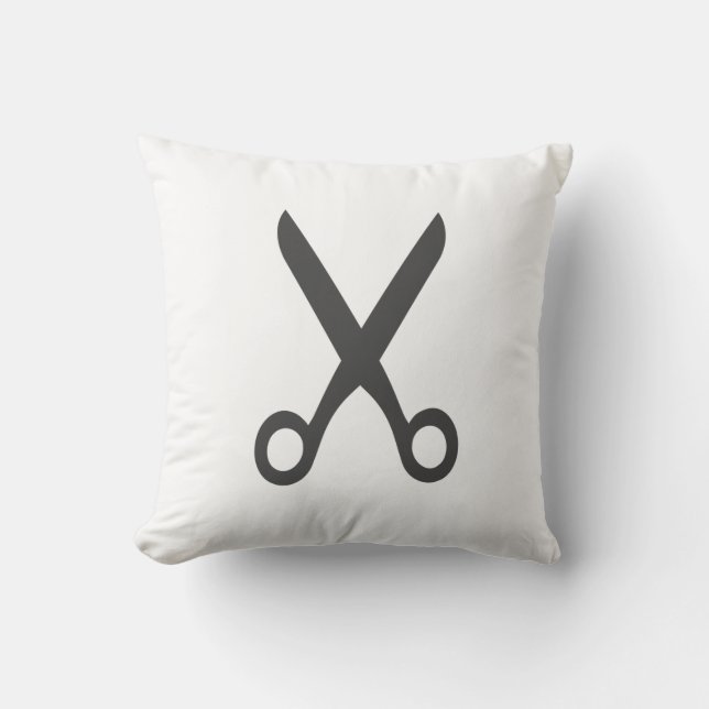 Almofada Na moda Minimalismo - Corte Preta Branca de Tesour (Frente)