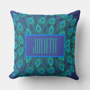 Almofada Na moda Peacock Teal & Blue Color Personalizado