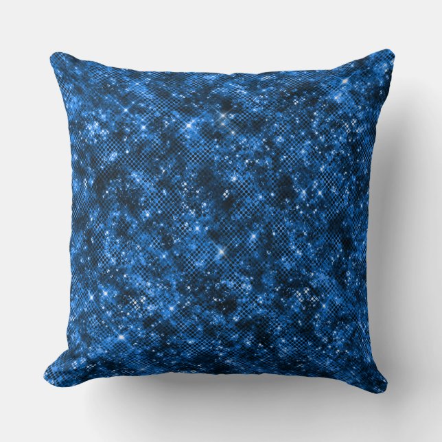 Almofada Na moda Royal Blue Shimmer Glitter Glam Patterno (Frente)