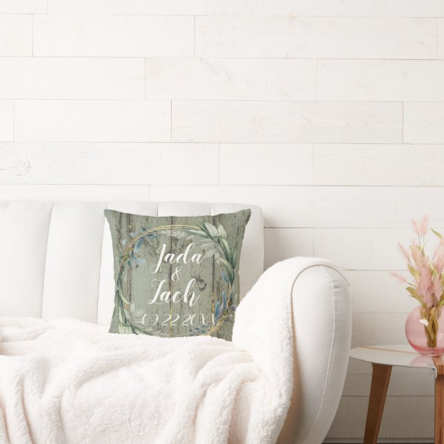 Almofada Na moda Rustic Leafy Wreath Wedding (Sofá)