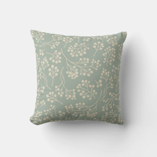 Almofada Na moda Sage - Padrão Floral Verde Moderno