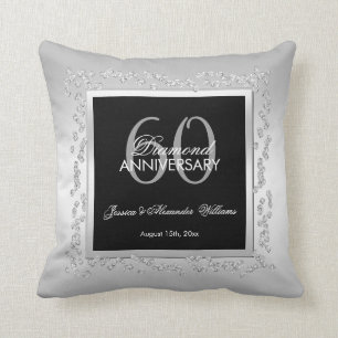 Almofada Na moda Silver Diamantes 60º Aniversário de Casa