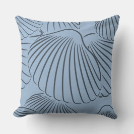 Almofada Na moda Steel-Blue Seashell Travesseiro decorativo