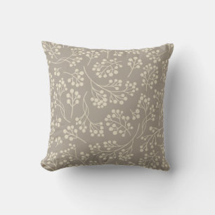 Almofada Na moda Taupe Padrão Floral Moderno