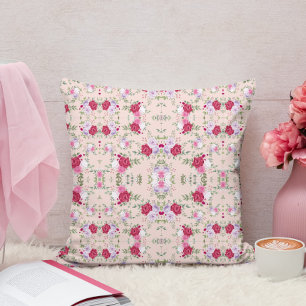 Almofada Na moda vermelho e roxo floral Bloom em rosa-pince