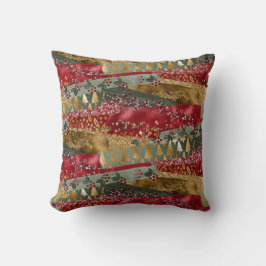 Almofada Na moda Vermelho Verde Elegante - Natal Dourado