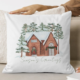 Almofada Na moda Watercolor Nordic Farmhouse Pine Natal