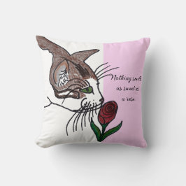 Almofada Nada Cheira tão Doce quanto uma Rosa para o Gato