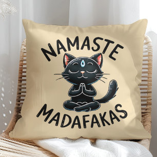 Almofada "Namaste Madafakas" Engraçados Adolescentes de Gat