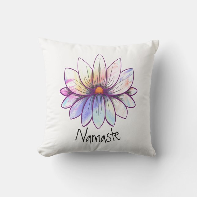 Almofada Namaste, pastel de bolor branco (Frente)