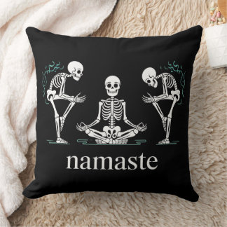 Almofada Namaste Skeletons - Engraçado Yoga Halloween