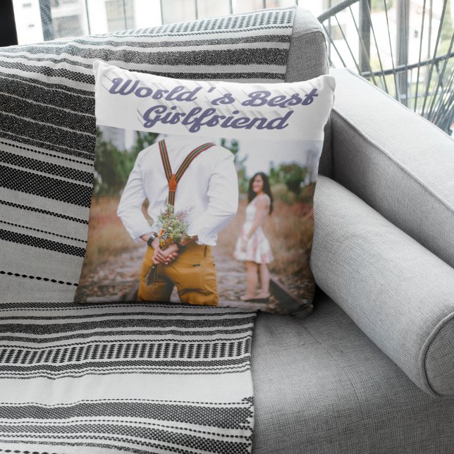 Almofada Namorada com foto de script de cinza (Criador carregado)