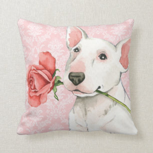Almofada Namorados bull terrier cor-de-rosa