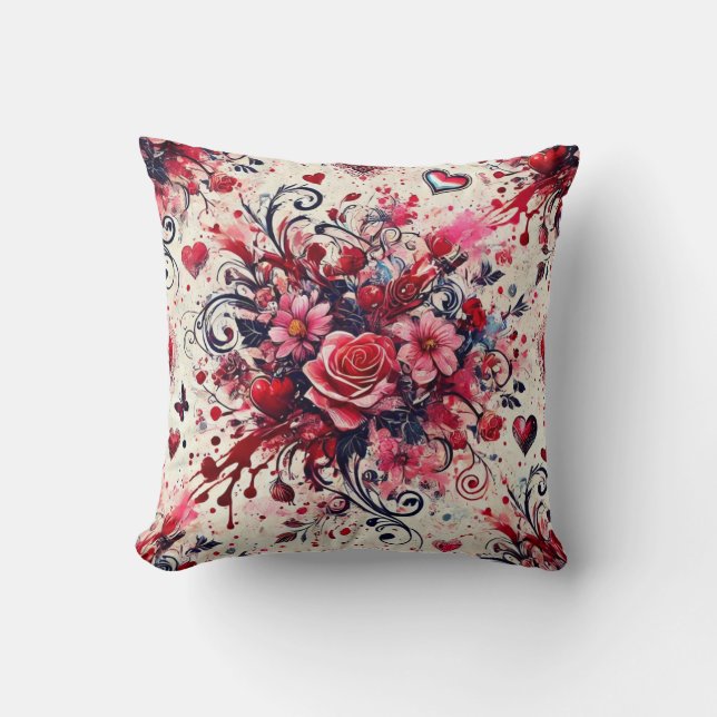 ALMOFADA NAMORADOS BUQUÊ / ROSA (Frente)