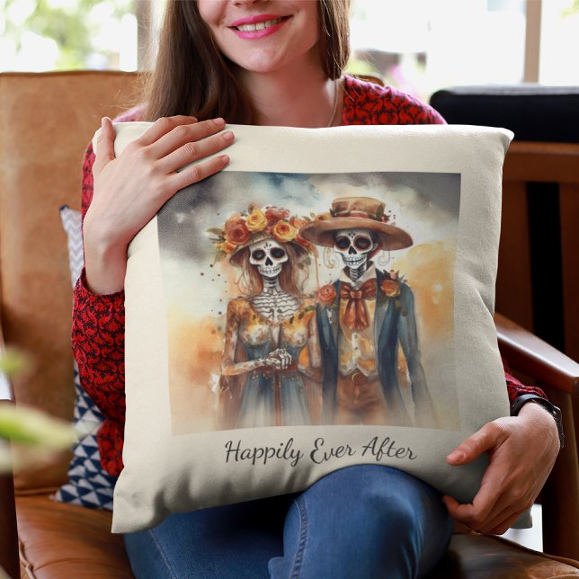 Almofada Namorados Caveira Açucarados, personalizados (Criador carregado)