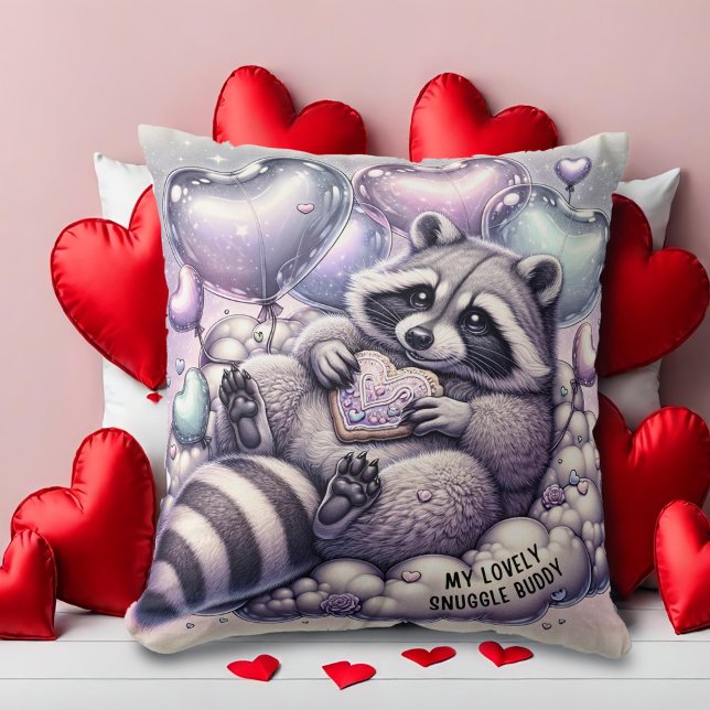 Almofada Namorados Heart Cookie Raccoon (Criador carregado)