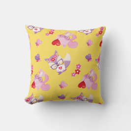 Almofada Namorados Kawaii Fox Boho Cachorro Foxes Amarelo