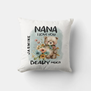 Almofada Nana I Love You Beary Muita - Nome Personalizado
