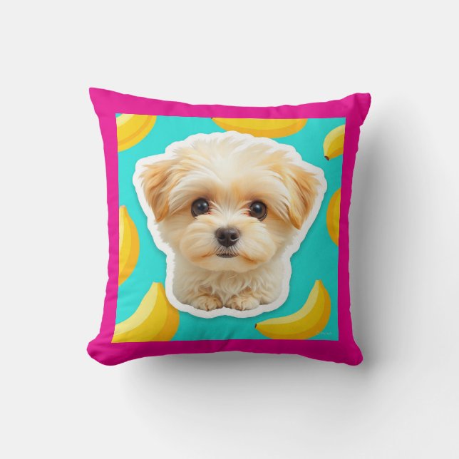 Almofada Nano banana pup pop ligado (Frente)