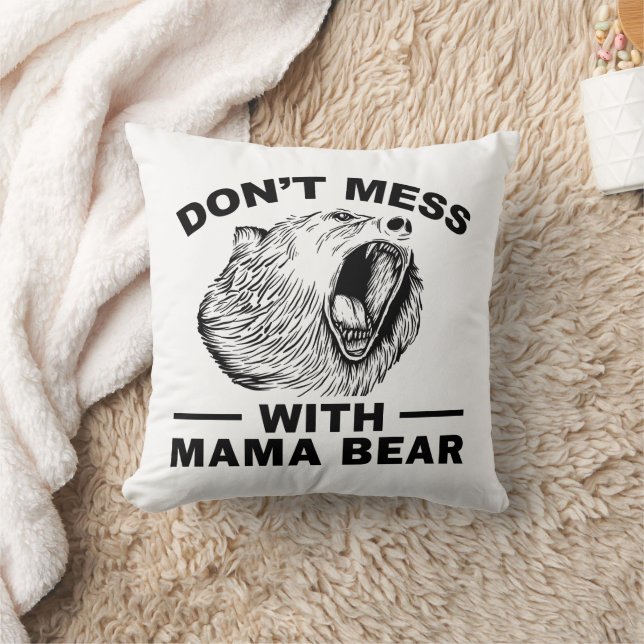Almofada Não brinque com a mamãe Ursa Irritada Mamãe Encant (Cobertor)