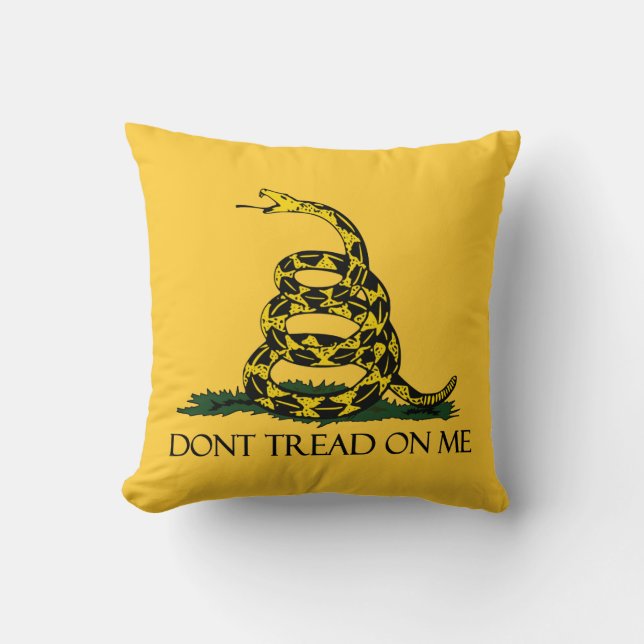 Almofada Não brinque comigo, Bandeira de Gadsden História P (Frente)