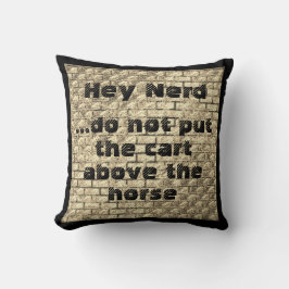 Almofada Não coloque o carrinho acima do cavalo