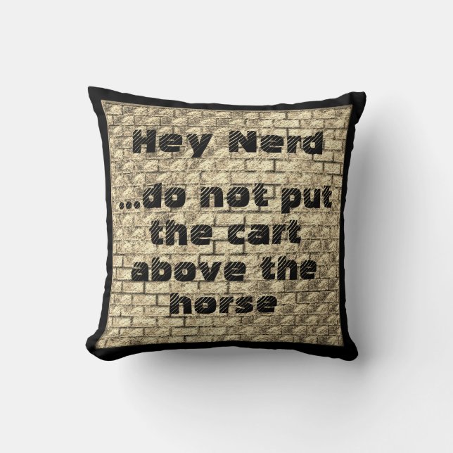 Almofada Não coloque o carrinho acima do cavalo (Frente)