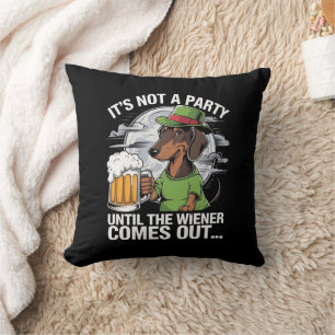 Almofada Não é uma Festa até Dachshund Cerveja Irlandesa Wi