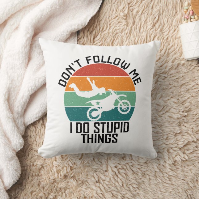 Almofada Não me sigas, faço coisas estúpidas de moto Legal (Cobertor)