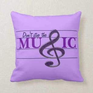 Almofada Não pare o travesseiro decorativo roxo da música