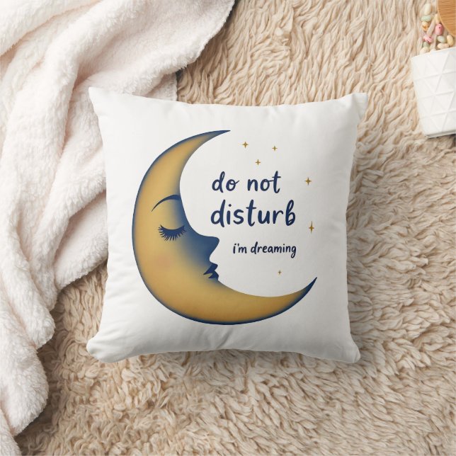 Almofada Não Perturbe Estou Sonhando Elegante Lua Estrelas  (Cobertor)