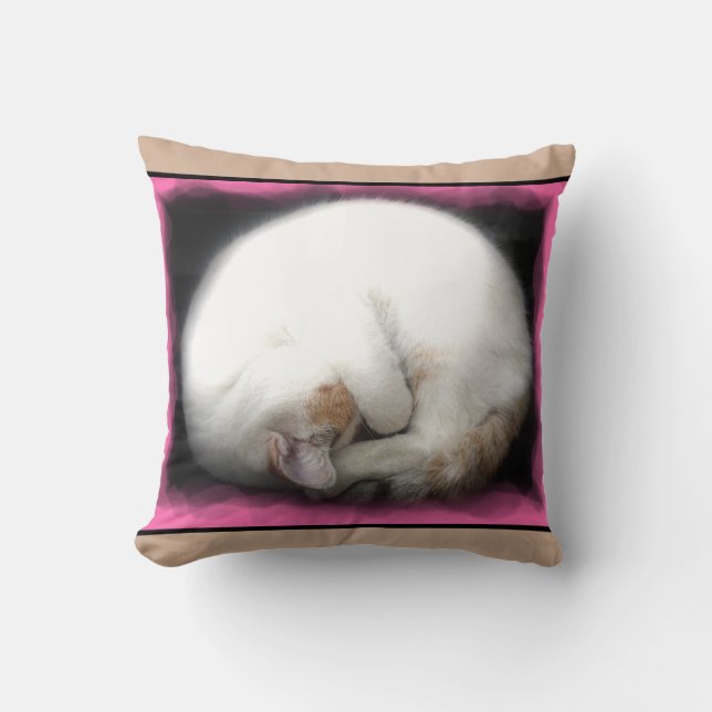 Almofada Não perturbe o travesseiro decorativo do gato (Frente)