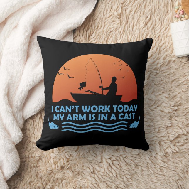 Almofada Não posso trabalhar hoje, meu braço está em uma na (Cobertor)