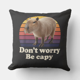 Almofada Não se preocupe seja capivara fofo Design de pun c
