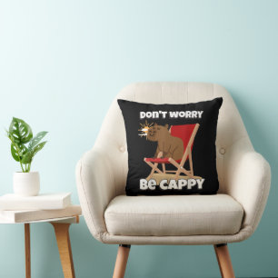 Almofada Não se preocupe, seja Cappy, Presente de Capivara