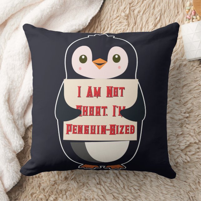 Almofada Não Sou Baixo, Tenho Tamanho de Pinguim (Cobertor)