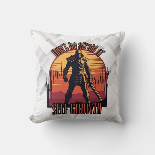 Almofada Não tenha medo do autocrescimento | Motivação come (Frente)