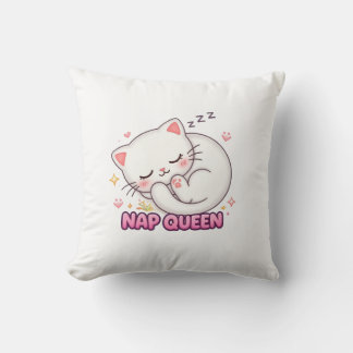 Almofada Nap Queen Cat Sticker | Cute Sleeping Cat
