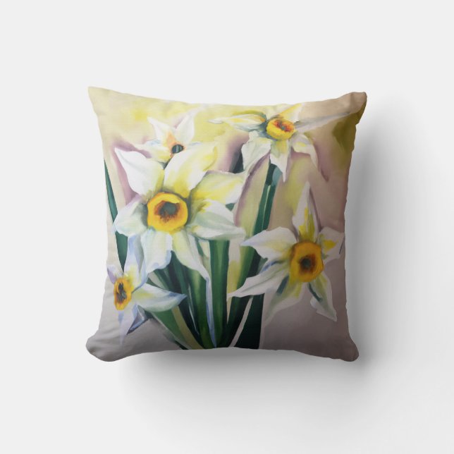 Almofada Narcisos para decoração de Primavera e Páscoa (Frente)