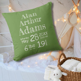 Almofada Nascença Verde Moderna Aposta Travesseiro Bebê com