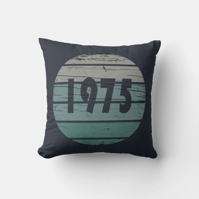Almofada Nascer em 1975 vintage 50º presente de aniversário (Frente)