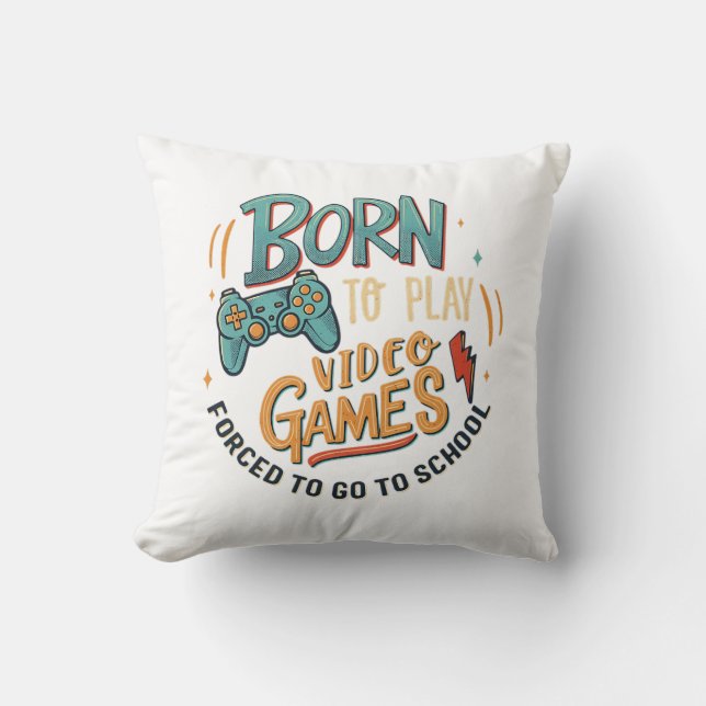 Almofada nascido para jogar videogames (Frente)